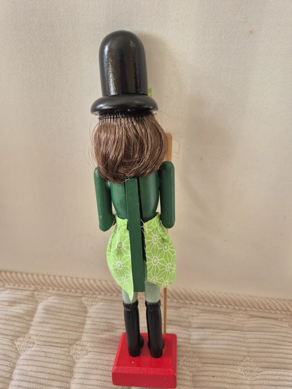 Green Lady Wooden Nutcracker Figurine - Holiday Home Accent